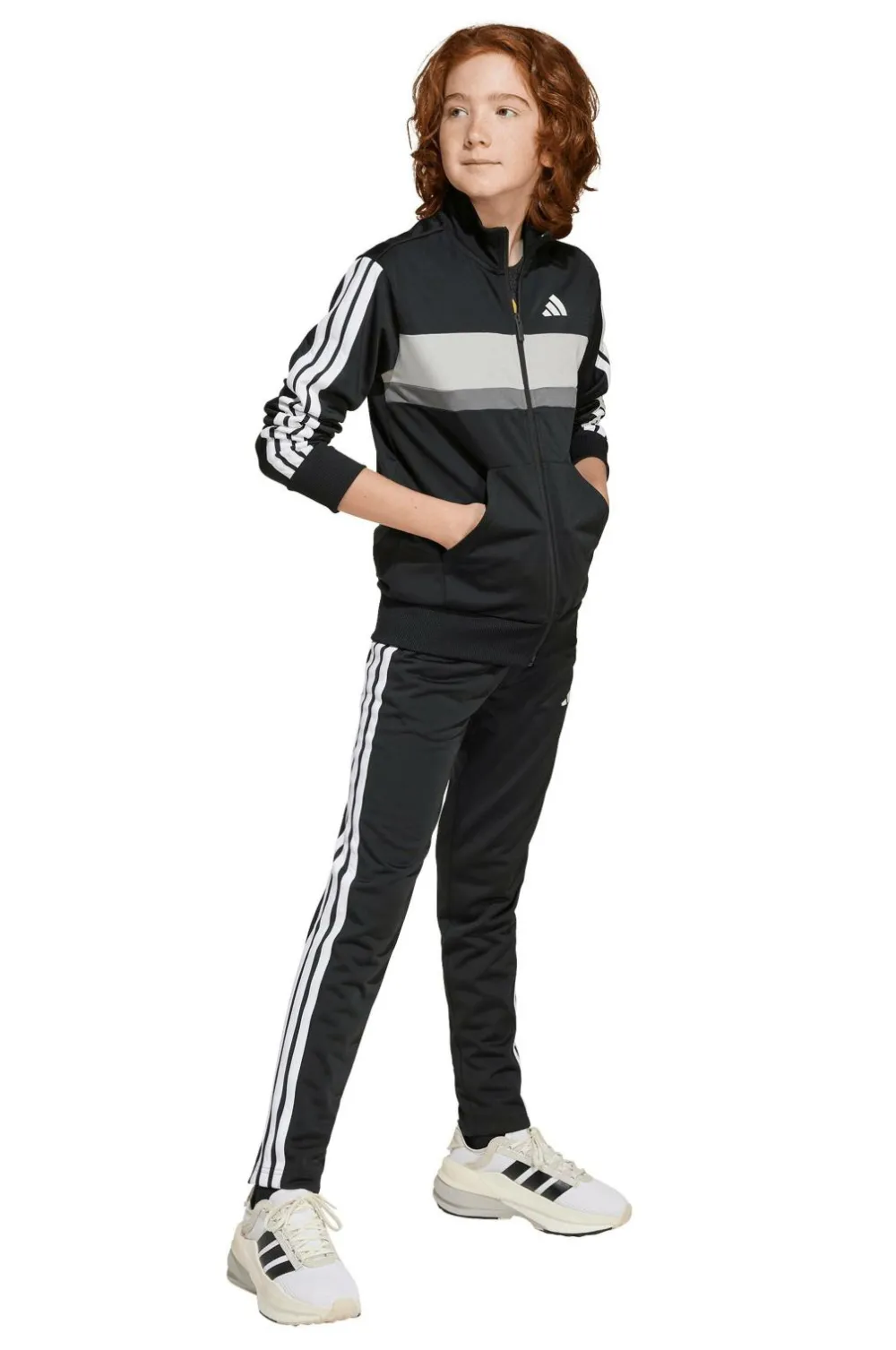 adidas Sport Performance Træningssæt J 3S Tiberio TS Black/white/gretwo Outlet