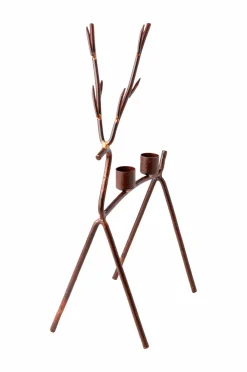 Affari of Sweden Julepynt>Lysestage Oh Deer Rust/messing-farve