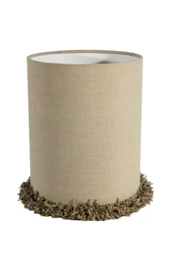 Alde & Lind Lampeskærme>Cylinder D24 Lin frans Linned/natur