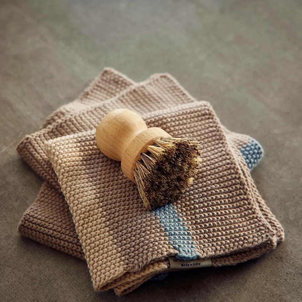 Andersen Opvask & Rengøring>Karklud , 2-p Blå/havre/beige