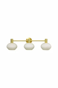 Aneta Lighting Badeværelseslampe Elba Mat messing/opal hvid Best