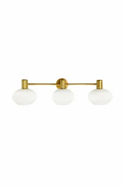 Aneta Lighting Badeværelseslampe Elba Mat messing/opal hvid Best