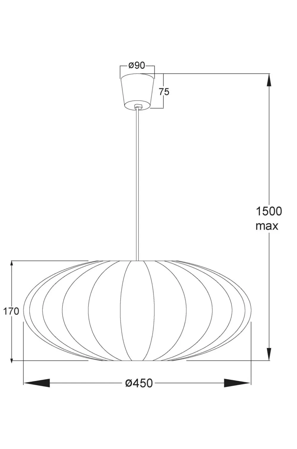 Aneta Lighting Loftlampe MAMSELL diameter 45 Hvid New