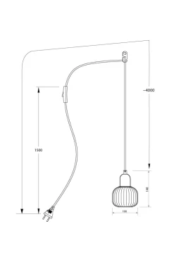 Aneta Lighting Pendel ELIN Sort/røggrå Clearance