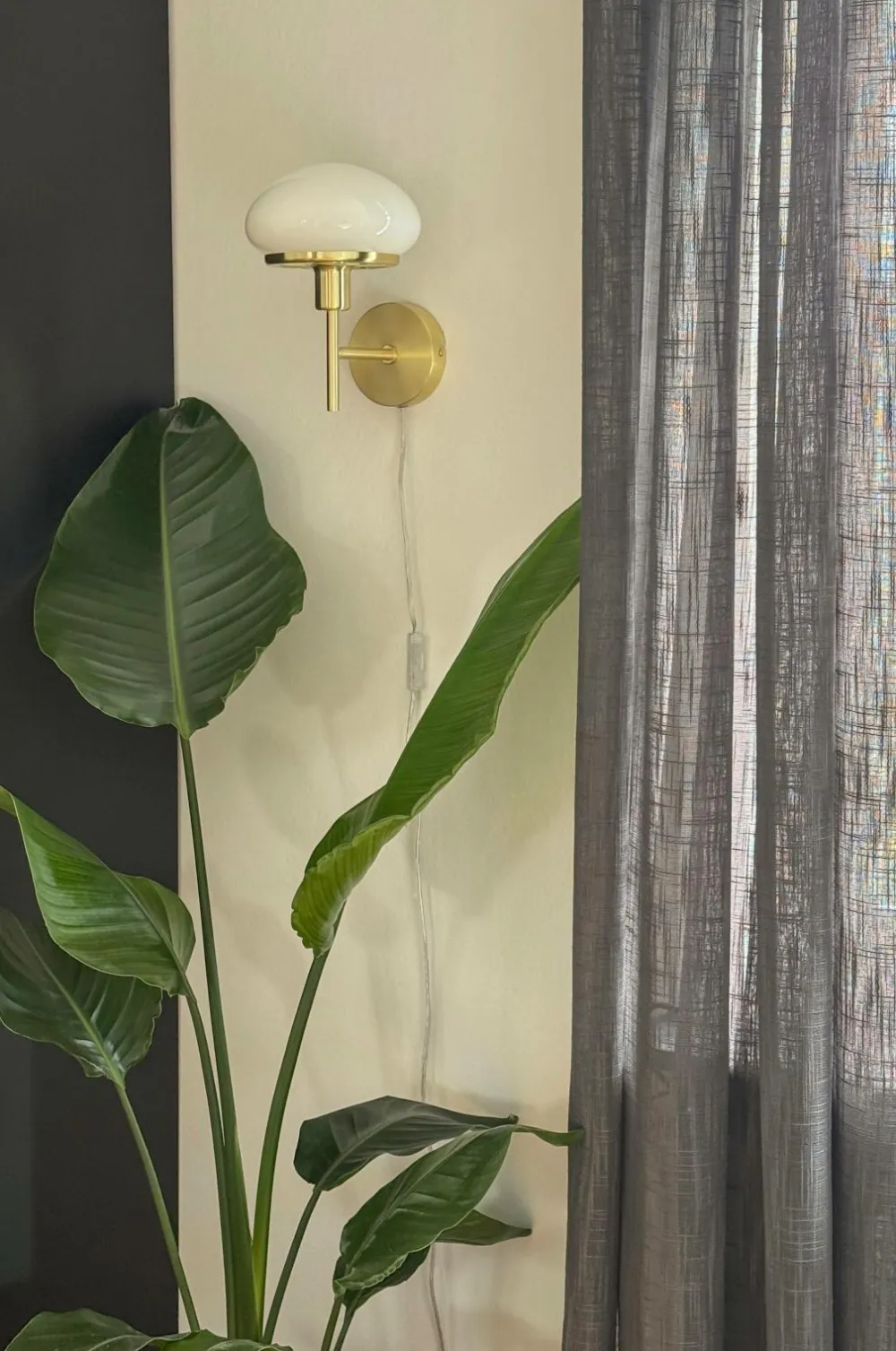 Aneta Lighting Væglamper>Væglampe New August Mat messing/hvid