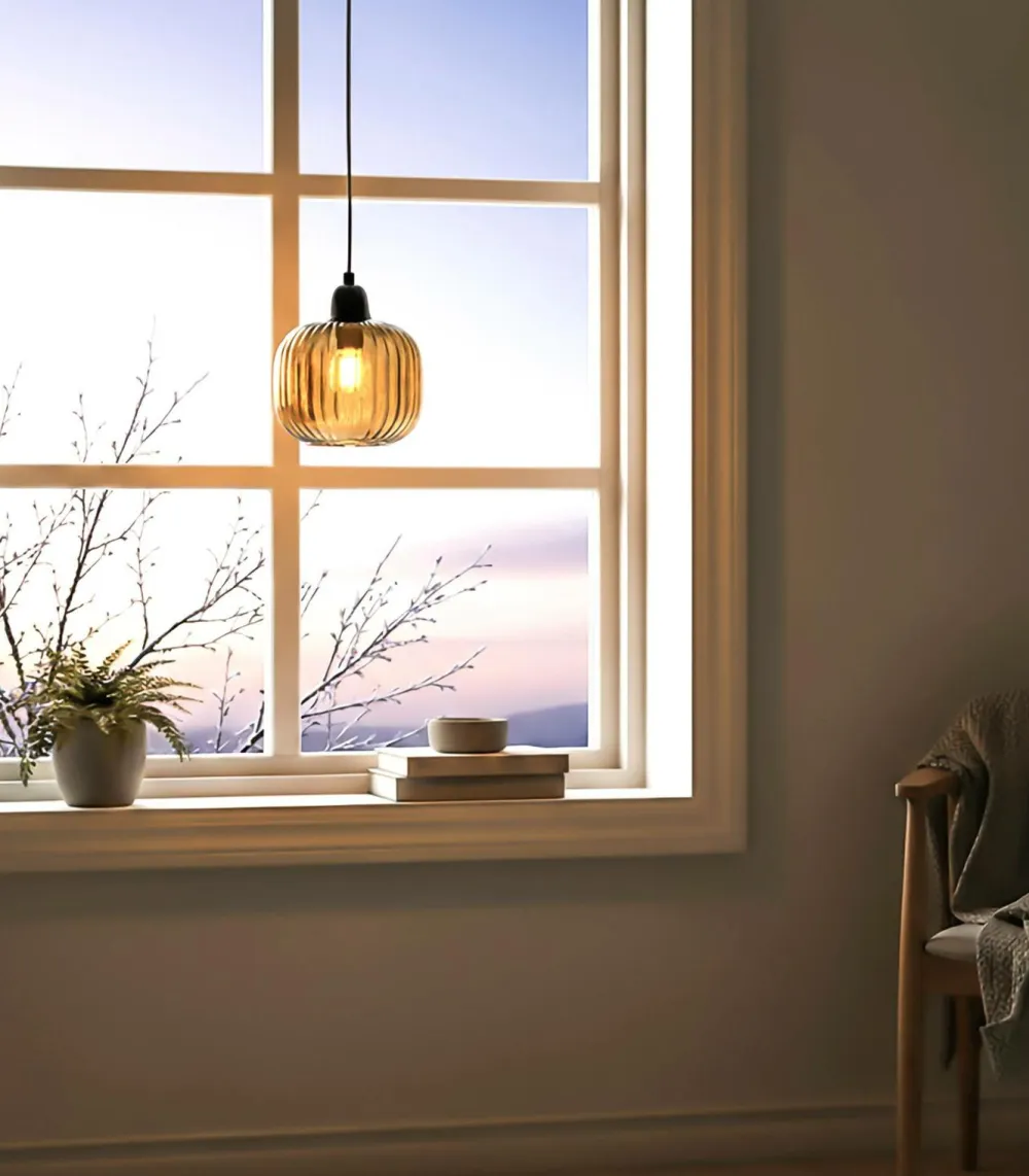 Aneta Lighting Vinduespendel Elin brun/svart
