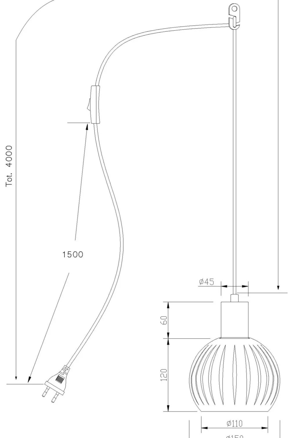 Aneta Lighting Vinduespendel Grafika hvid Clearance