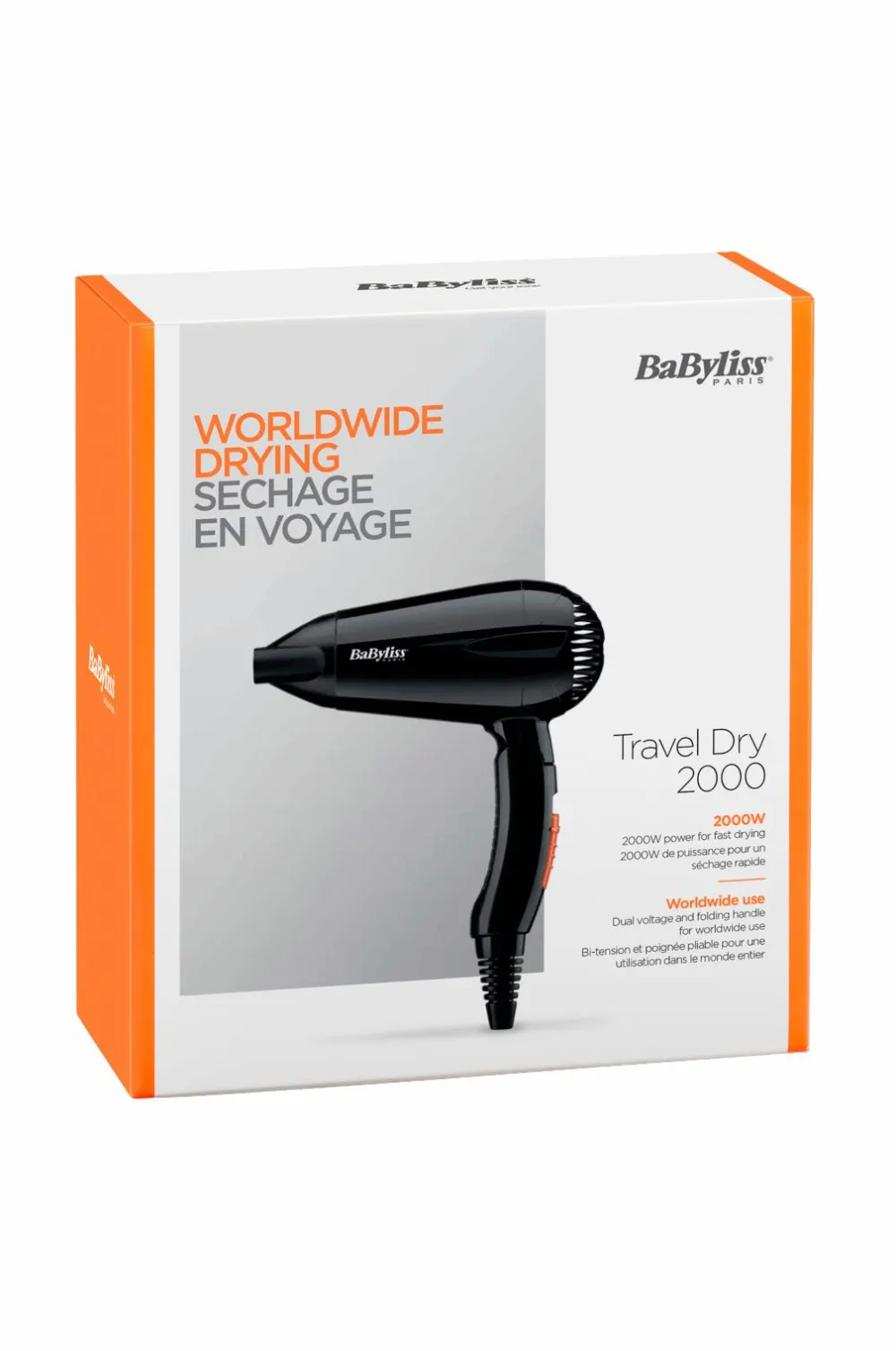 BaByliss Varmeredskaber>Føntørrer Travel Dry 2000 5344E