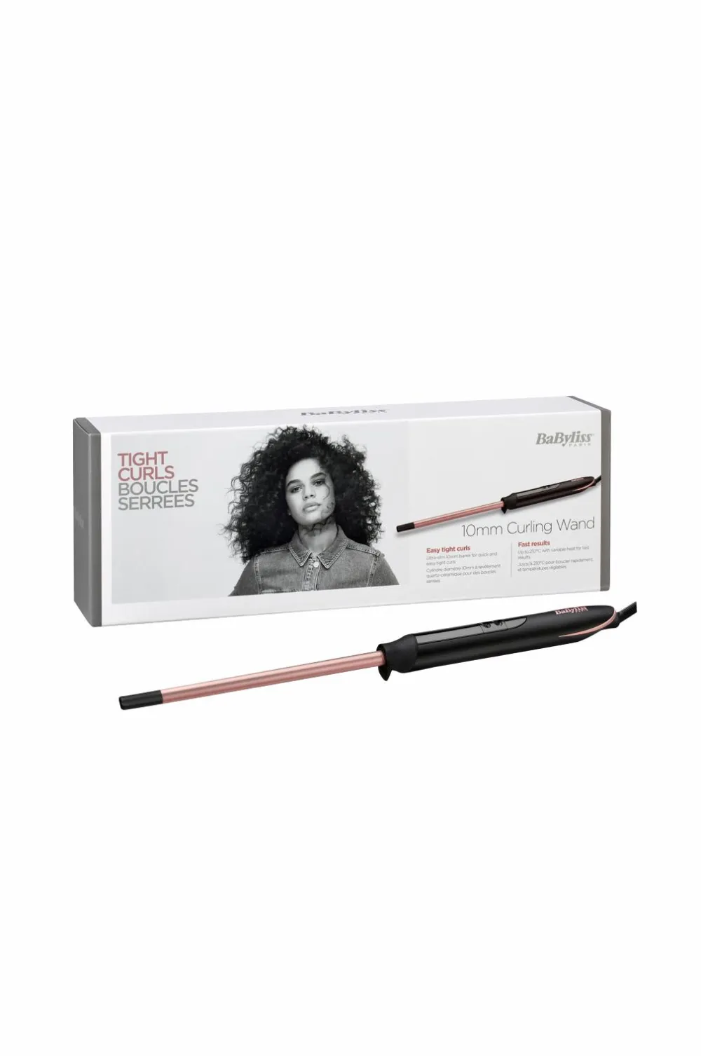 BaByliss Rose Quartz Thight Curls Wand C449E New