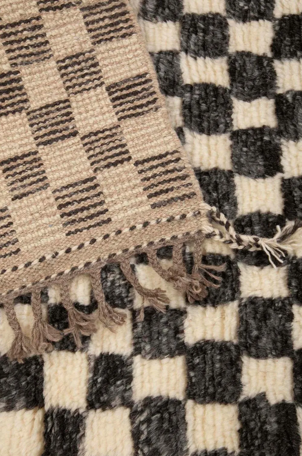 Bargi Uldtæpper>Uldtæppe Berber Chess 84x209 cm Brun