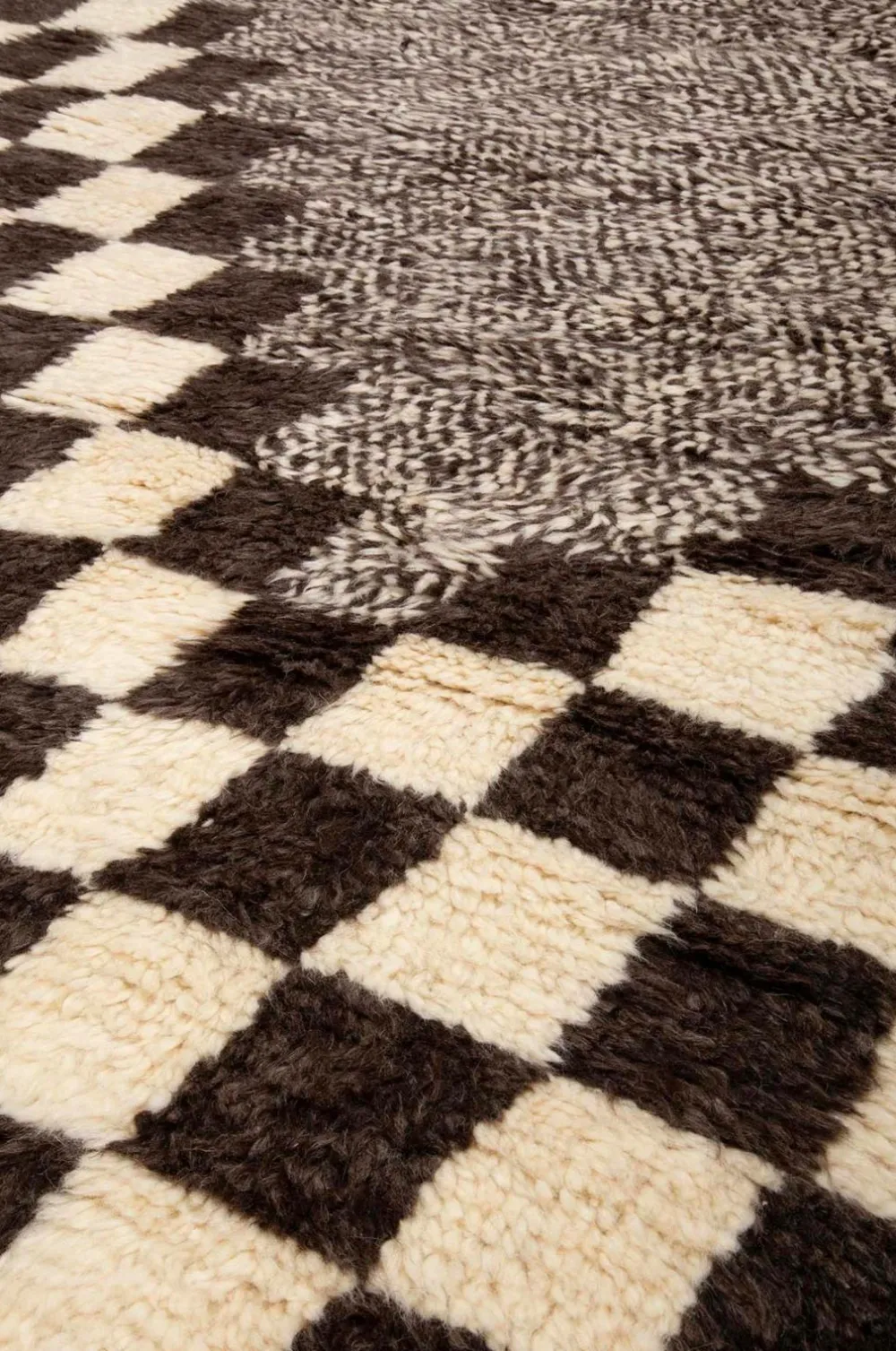 Bargi Uldtæpper>Uldtæppe Berber Chess 205x306 cm Brun