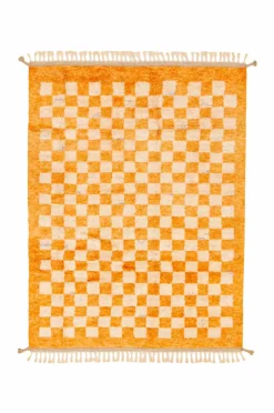 Bargi Uldtæpper>Uldtæppe Berber Chess 178x238 cm Orange