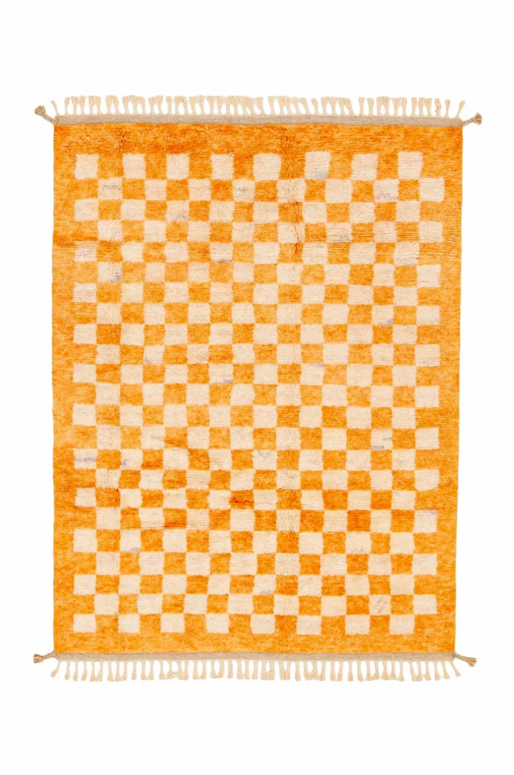 Bargi Uldtæpper>Uldtæppe Berber Chess 178x238 cm Orange
