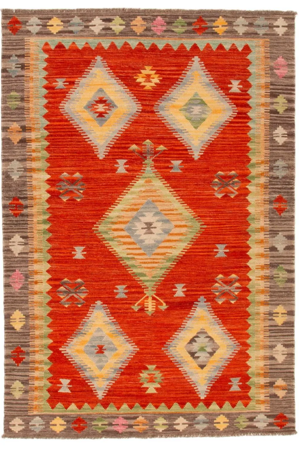 Bargi Uldtæpper|Fladvævede Tæpper>Uldtæppe Kelim 173x250 cm Multi