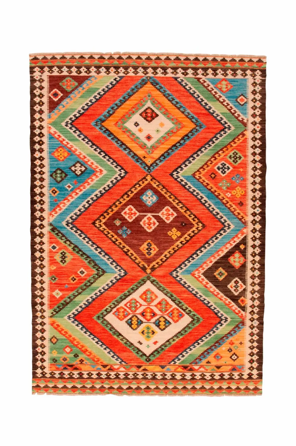 Bargi Uldtæpper|Fladvævede Tæpper>Uldtæppe Kelim 200x291 cm Multi