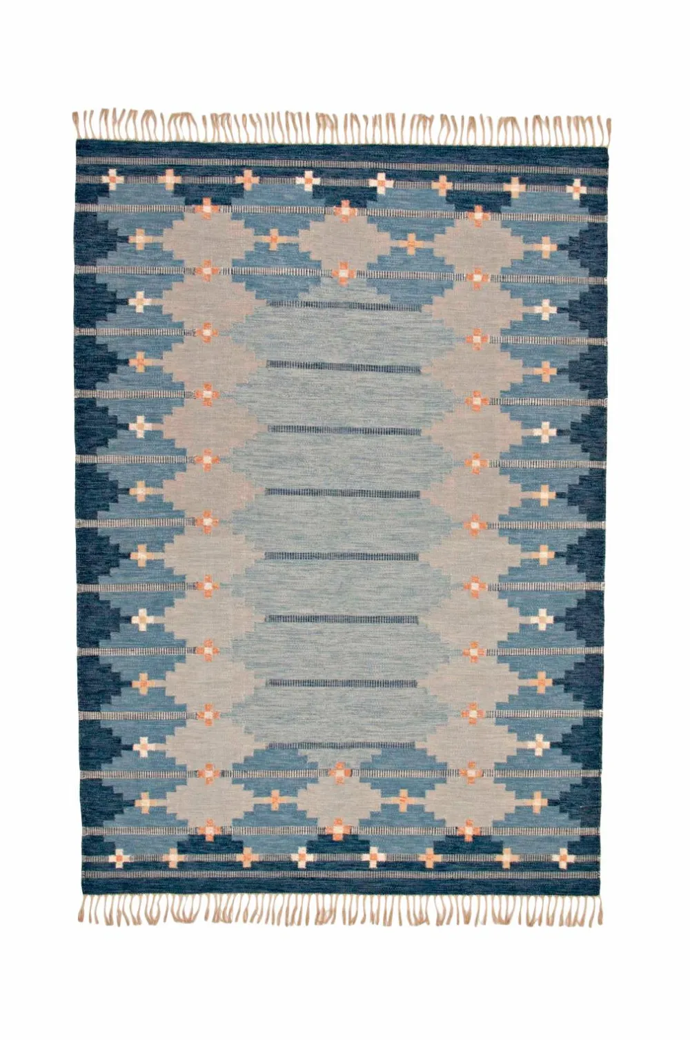 Bargi Uldtæpper>Uldtæppe Röllakan 250 x 350 cm Blå