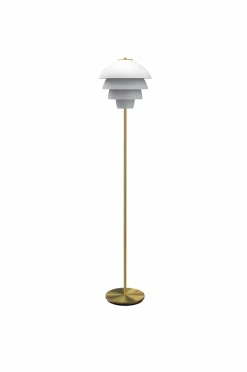 Belid Gulvlamper>Gulvlampe Valencia Flad hvid/messing