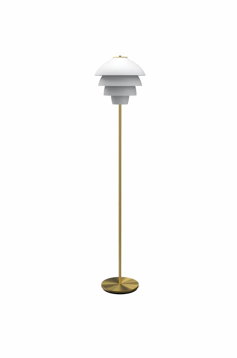 Belid Gulvlamper>Gulvlampe Valencia Flad hvid/messing