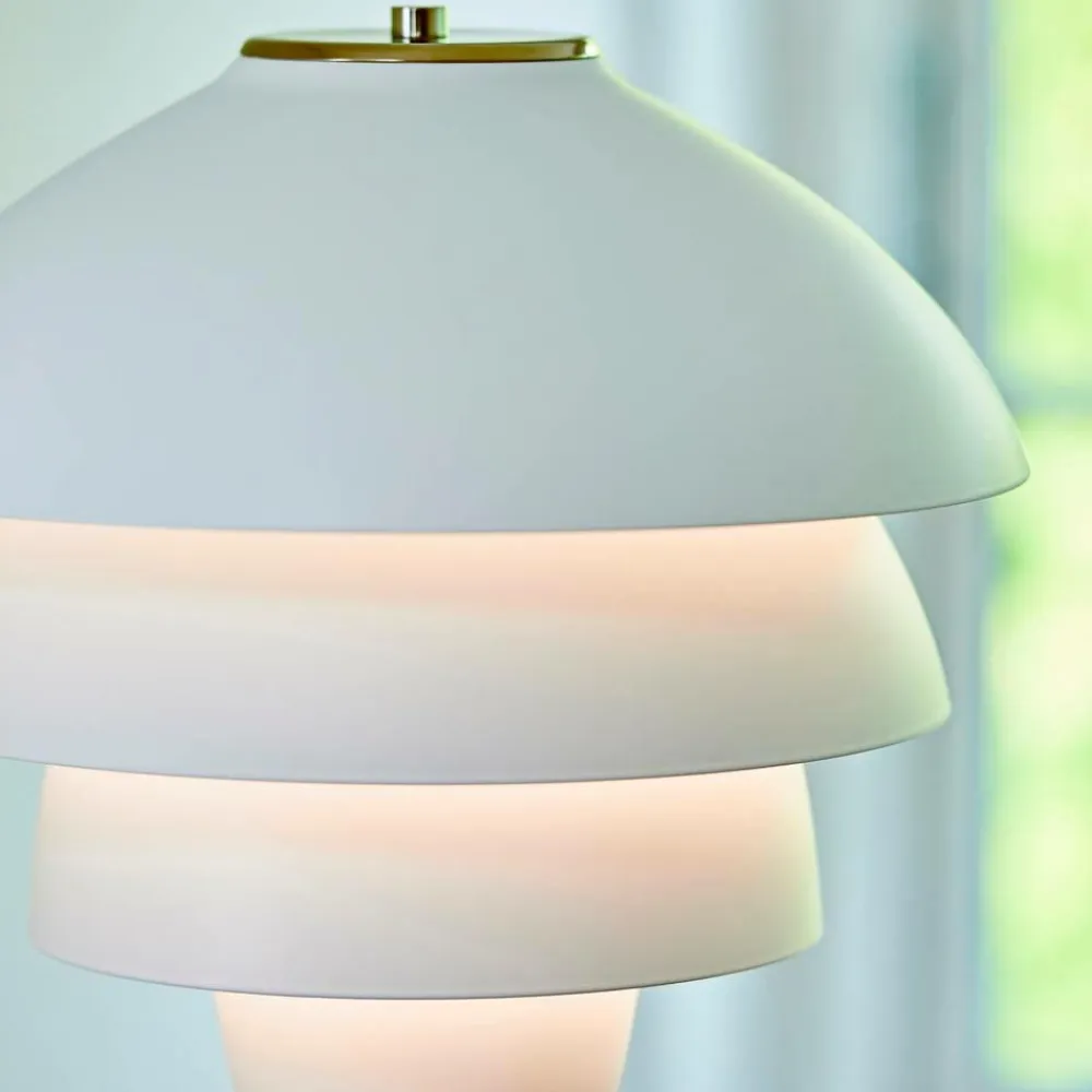 Belid Gulvlamper>Gulvlampe Valencia Flad hvid/messing