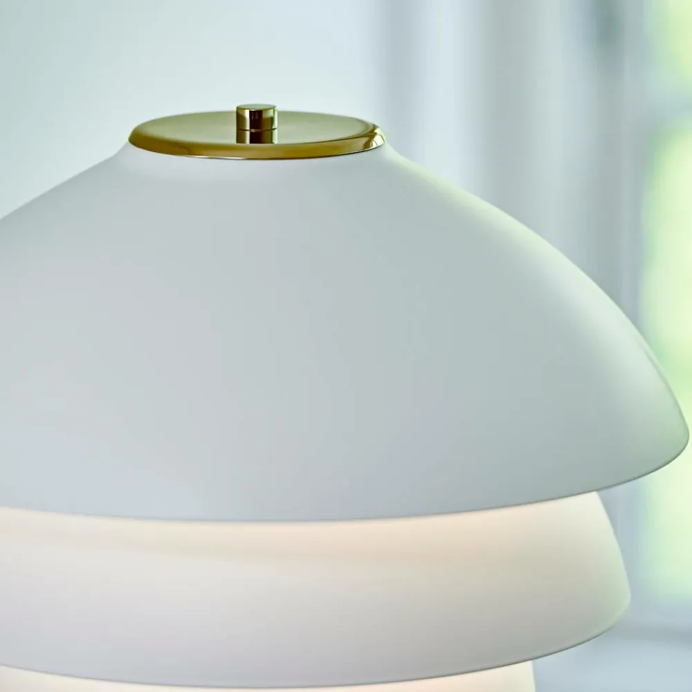Belid Gulvlamper>Gulvlampe Valencia Flad hvid/messing