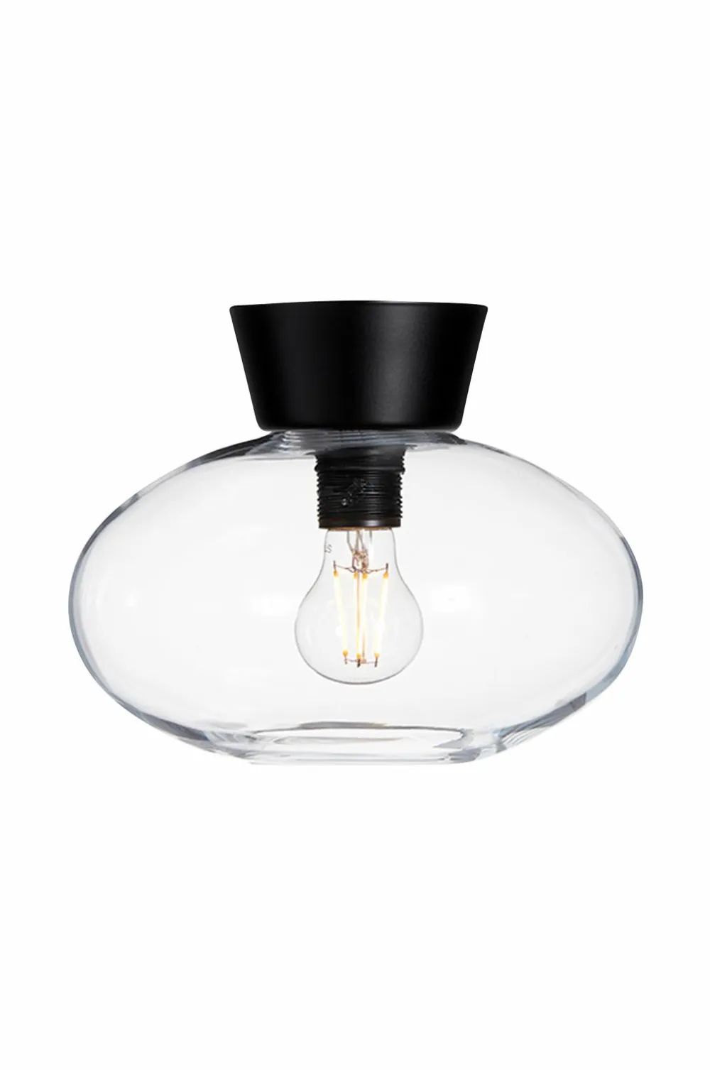 Belid Badeværelsesbelysning>Plafond Bullo diameter 27 Matsort/Klar glas