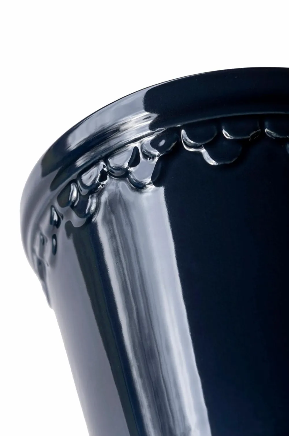 Bergs Potter Potteskjulere>Krukke med underskål Københavner GLAZED, diameter 21 cm Sapphire blue