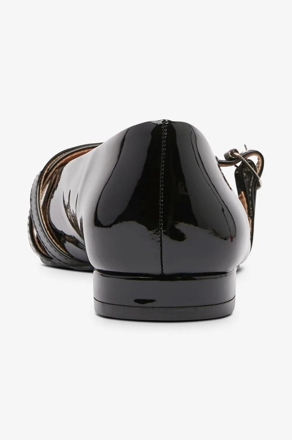 Bianco Ballerinasko Biabari Pointy Flat Buckle Faux Leather Black patent Online