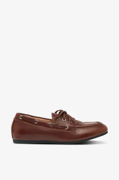 Bianco Loafers Biamarlene Boat Shoe Leather Brown Distressed Best