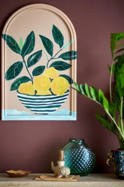 Bloomingville Limone Illustration m/ramme Gul Clearance