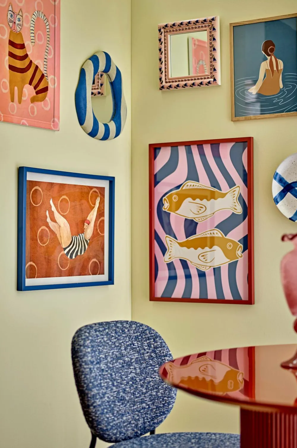Bloomingville Svela Illustration m/ramme Brun