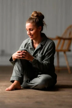 Borås Cotton Pyjamas Oliver Grønn Clearance