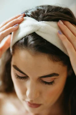 ByBarb Organic Terry SPA Head Band Mat hvid hvid Outlet