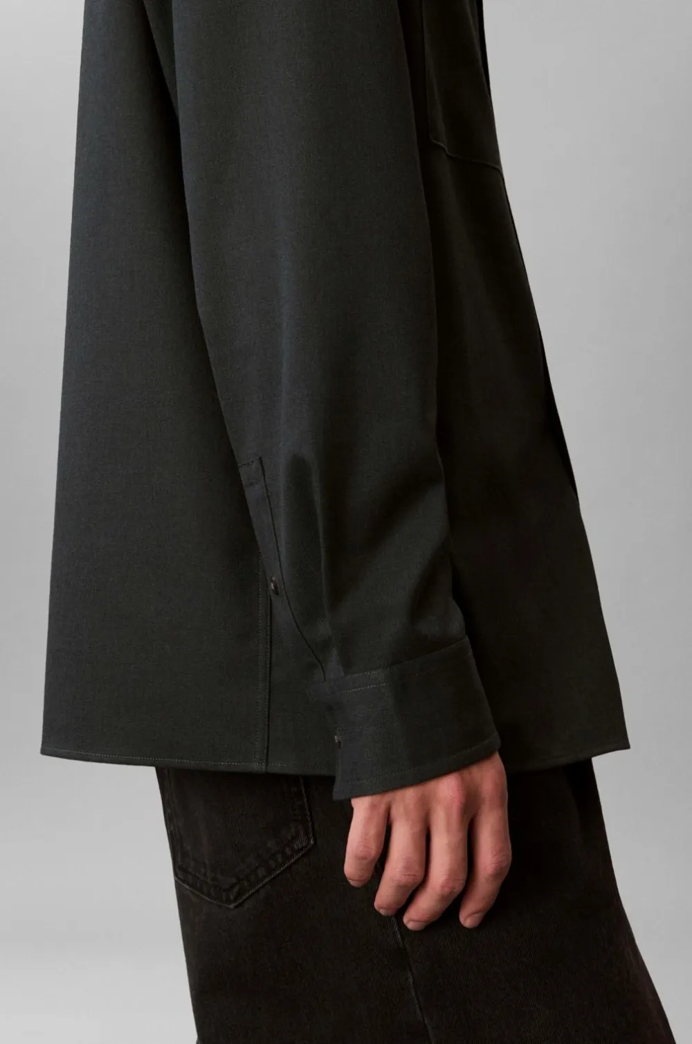 Calvin Klein Skjorter>Skjorte LS Melange PV Easy Shirt Fatigue