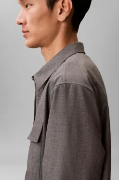 Calvin Klein Skjorte LS Melange PV Easy Shirt Charcoal heather