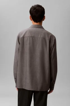 Calvin Klein Skjorte LS Melange PV Easy Shirt Charcoal heather