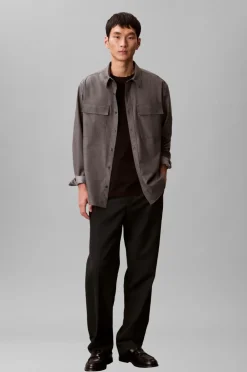 Calvin Klein Skjorte LS Melange PV Easy Shirt Charcoal heather
