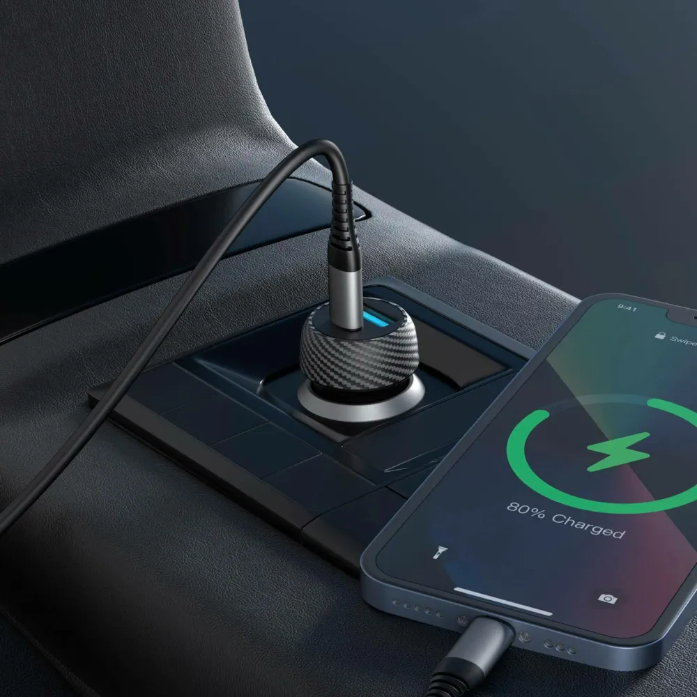 Celly Mobiltelefoner, Tablets & Tilbehør>Biloplader 1xusb-c PD 1xusb-a 45w No color