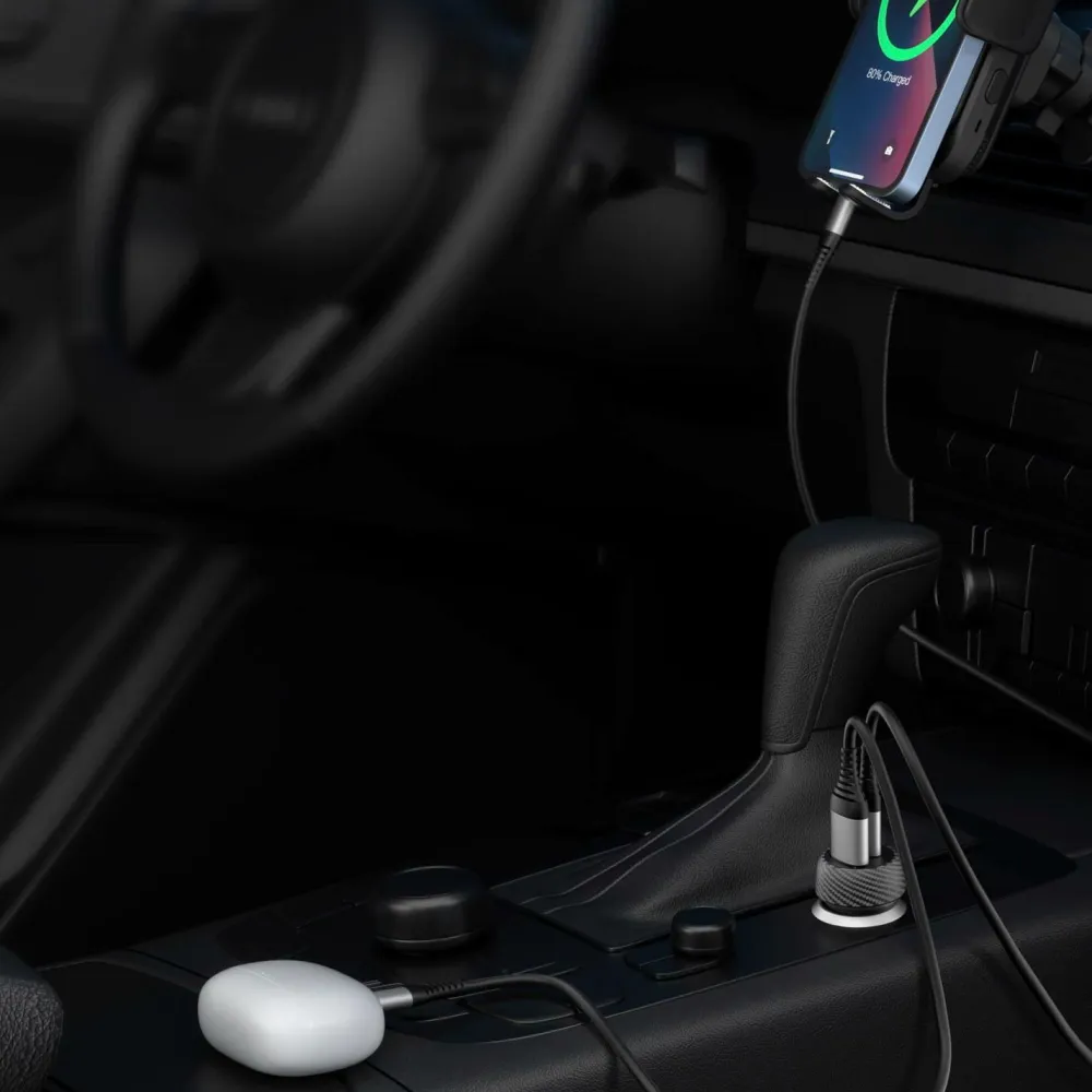 Celly Mobiltelefoner, Tablets & Tilbehør>Biloplader 1xusb-c PD 1xusb-a 35w No color