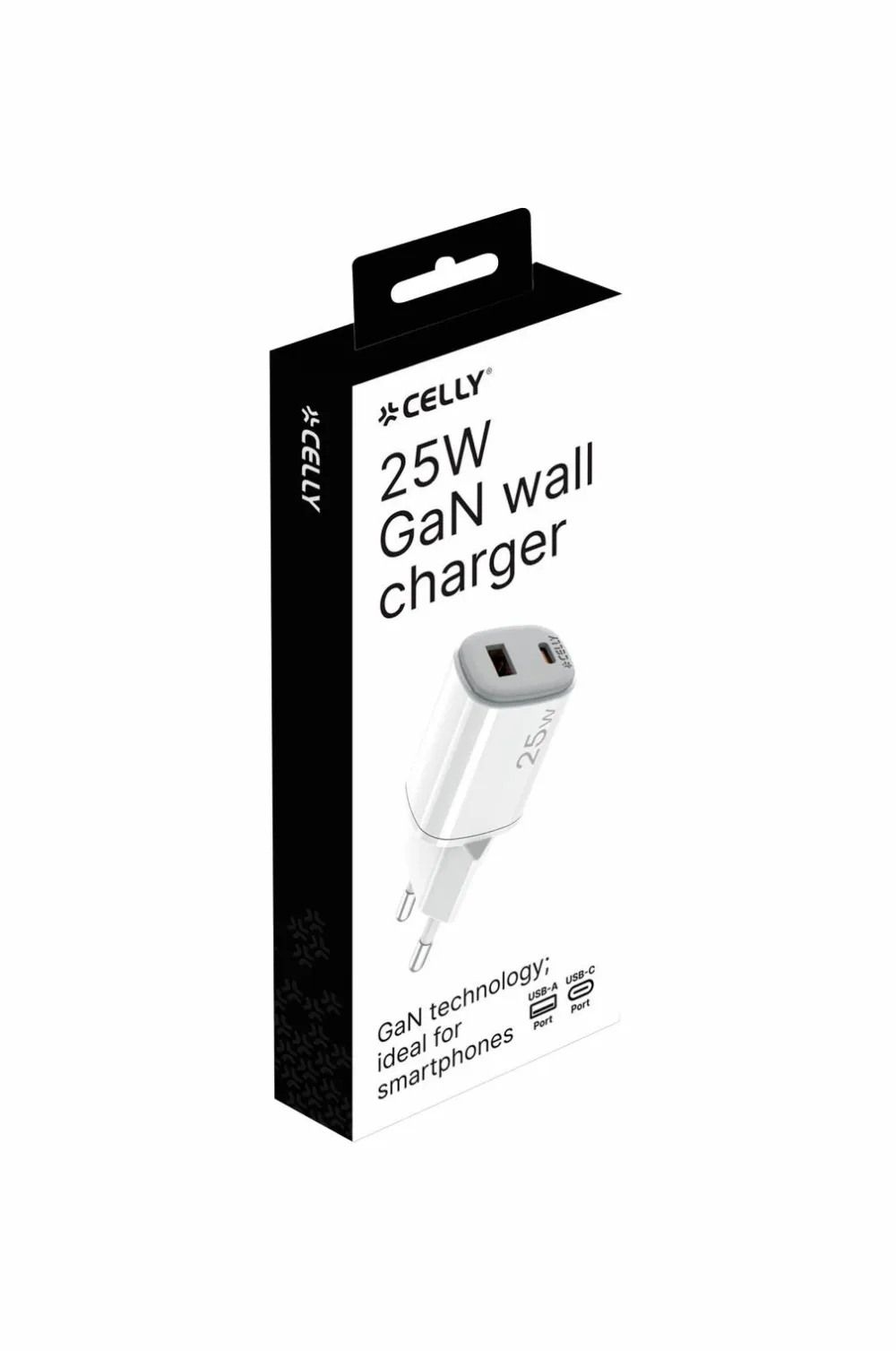 Celly Usb-oplader Gan 1 x Usb-a + 1 x Usb-c PD 25w No color Outlet