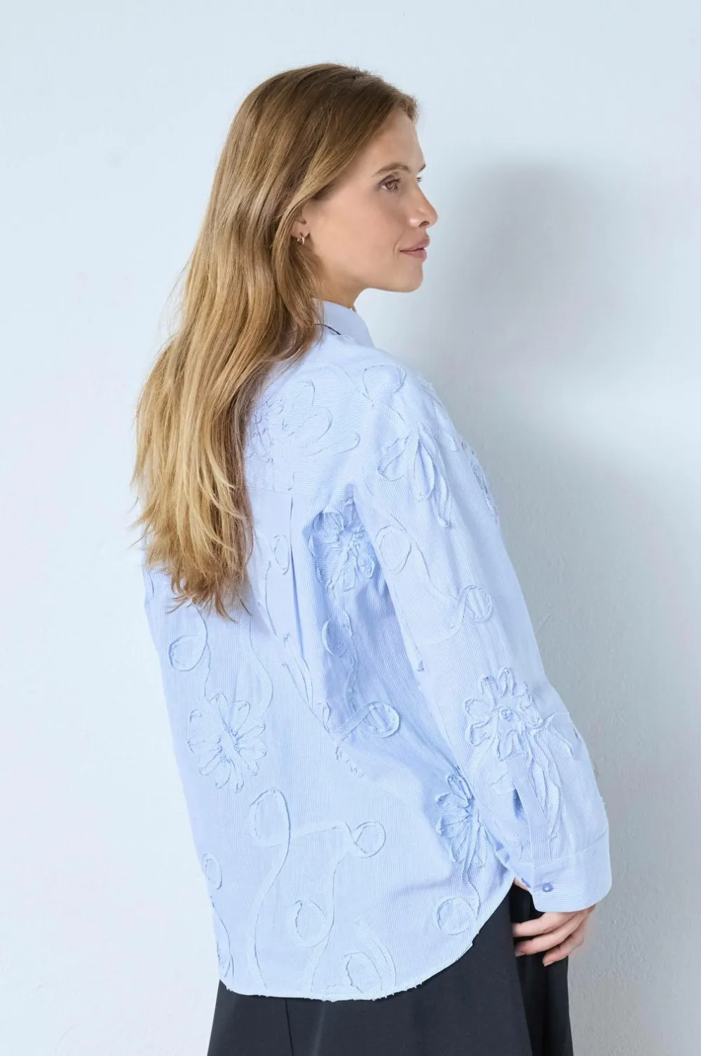 co’couture Skjorter & Bluser>Skjorte XavierCC Stripe Flower 23 - pale blue