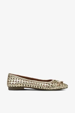 Copenhagen Shoes Ballerinasko ON MY Love Gold 0051 gold Discount