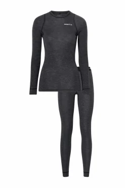 Craft Skiundertøj|Skiundertøj>Skiundertøj Core Wool Merino Set W Black melange