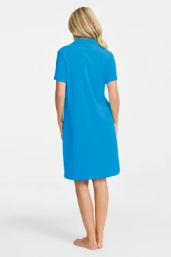 Damella Frotté-kjole Stretchterry Dress Turqoise New