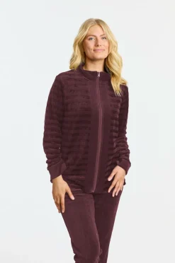 Damella Sæt Velour Suit Dark plum Outlet