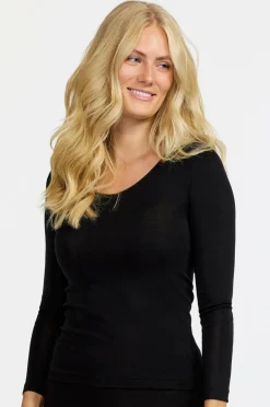 Damella Top Long Sleeve Black Clearance