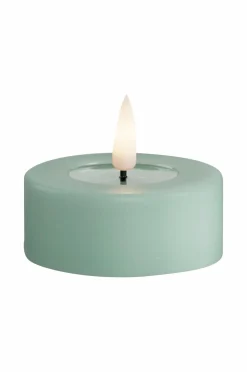 DeluxeHomeart Lys & Duft>LED fyrfadslys 6x4,5 cm 2 stk. Salviegrøn
