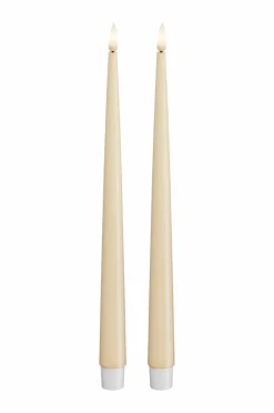 DeluxeHomeart Lys & Duft>LED Keglelys skinnende 2,2x28 cm 2 stk. Fløde