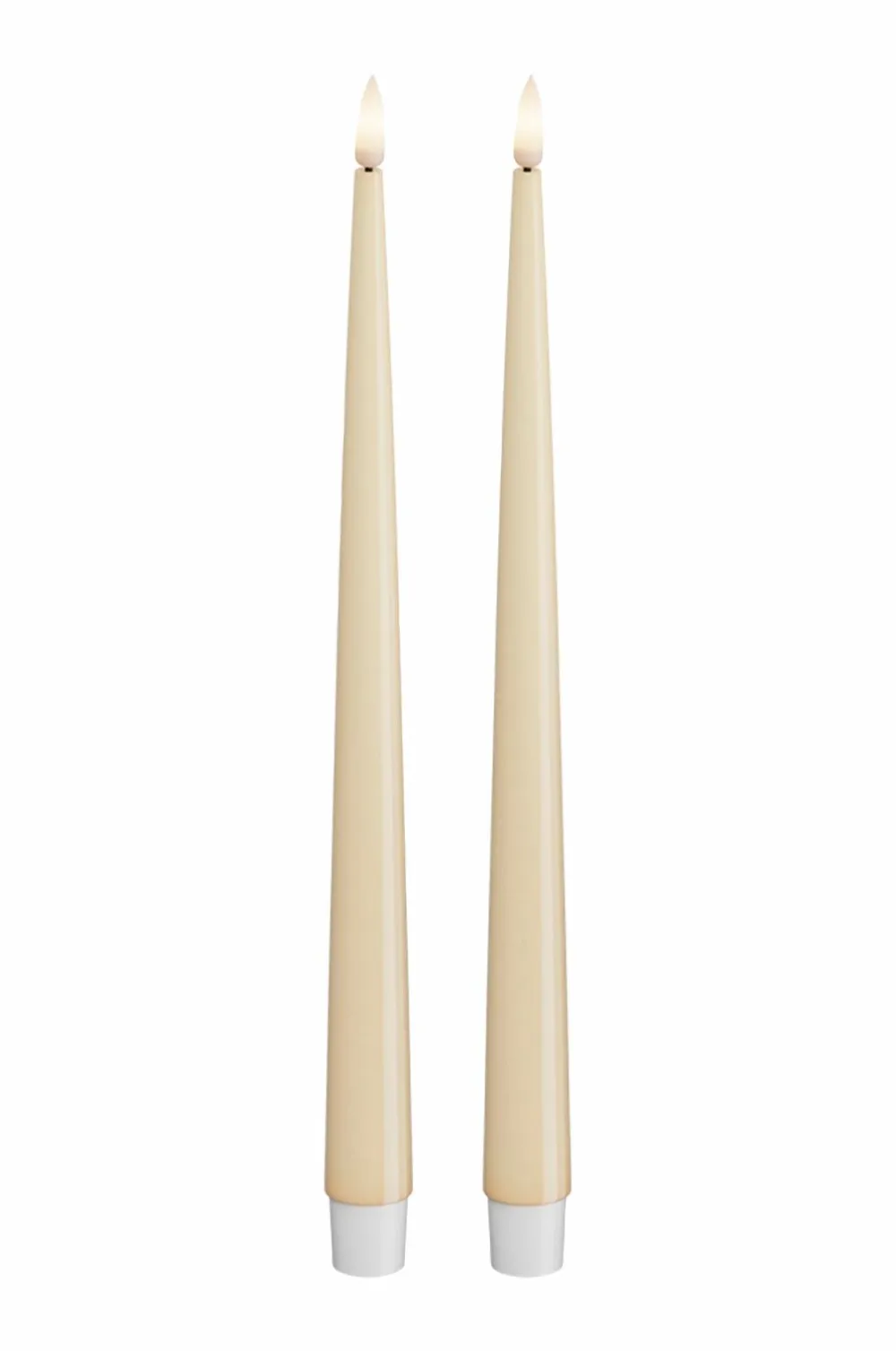 DeluxeHomeart Lys & Duft>LED Keglelys skinnende 2,2x28 cm 2 stk. Fløde