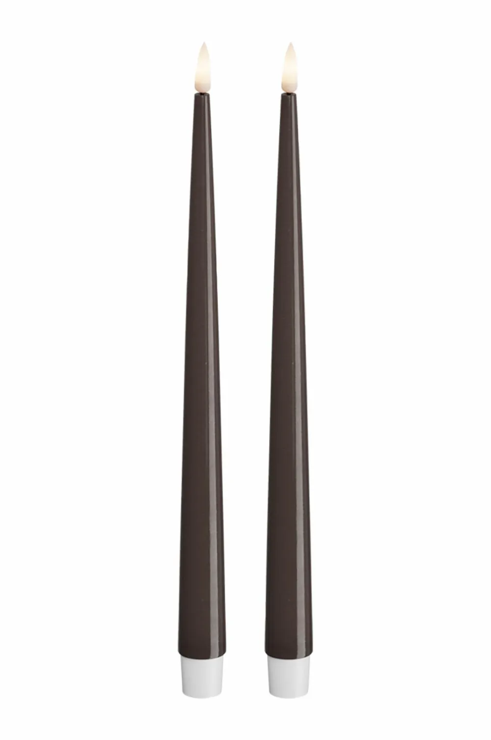 DeluxeHomeart LED Keglelys skinnende 2,2x28 cm 2 stk. Mocca Clearance