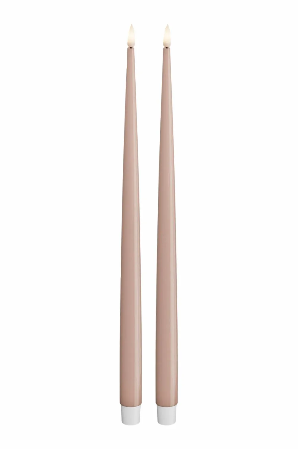 DeluxeHomeart Lys & Duft>LED Taper Candle Shiny 2,2x38 cm 2 stk. Lyserød
